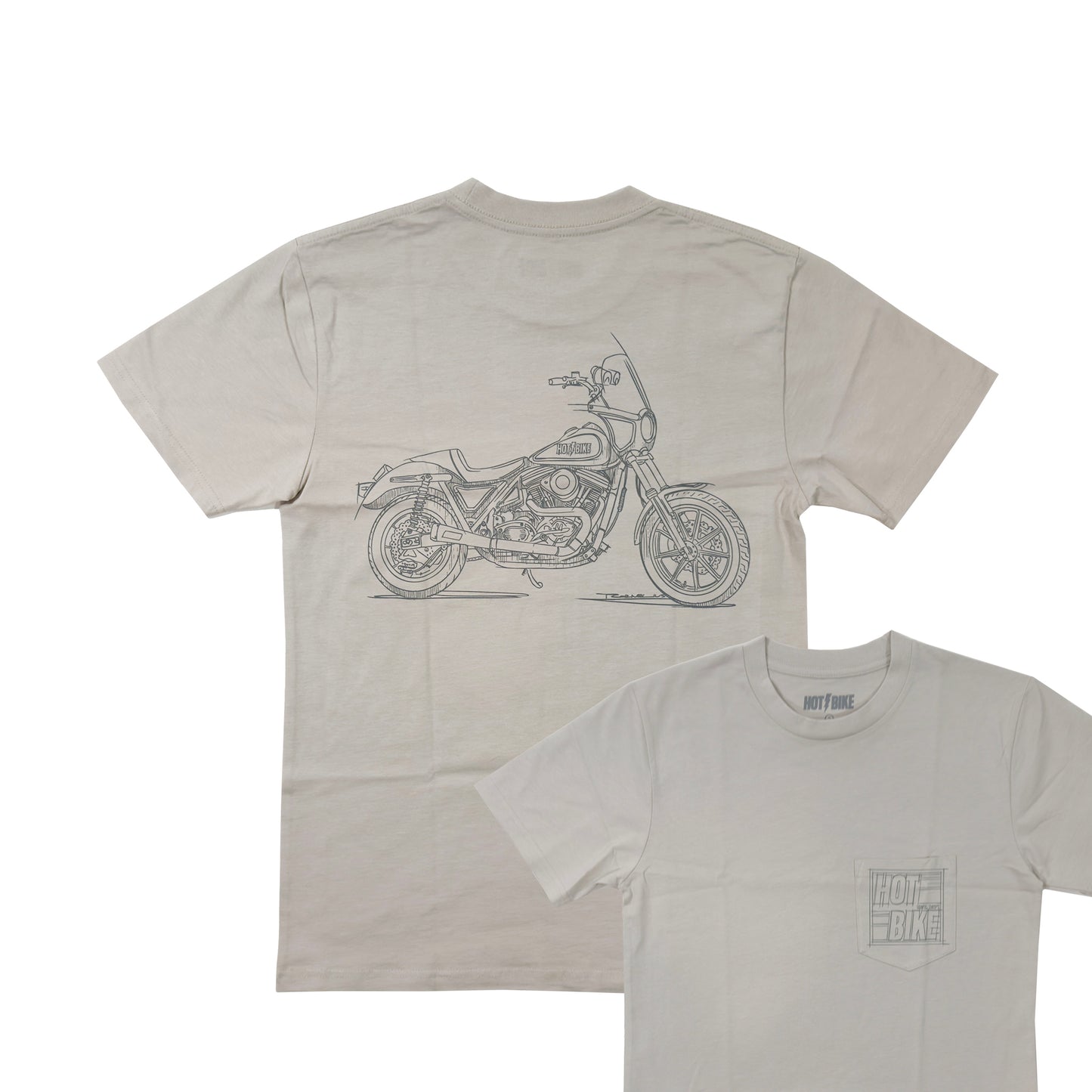 Hot Bike - FXR Stencil Pocket T-Shirt (Bone)