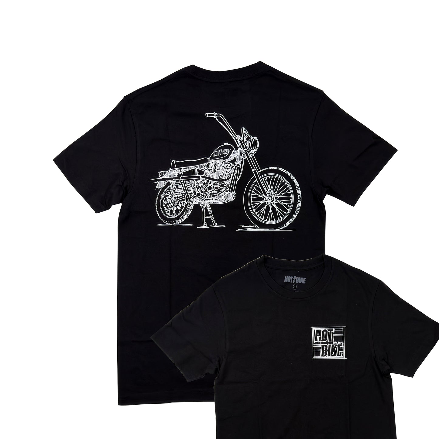 Hot Bike - Desert Sled Stencil T-Shirt (Black)